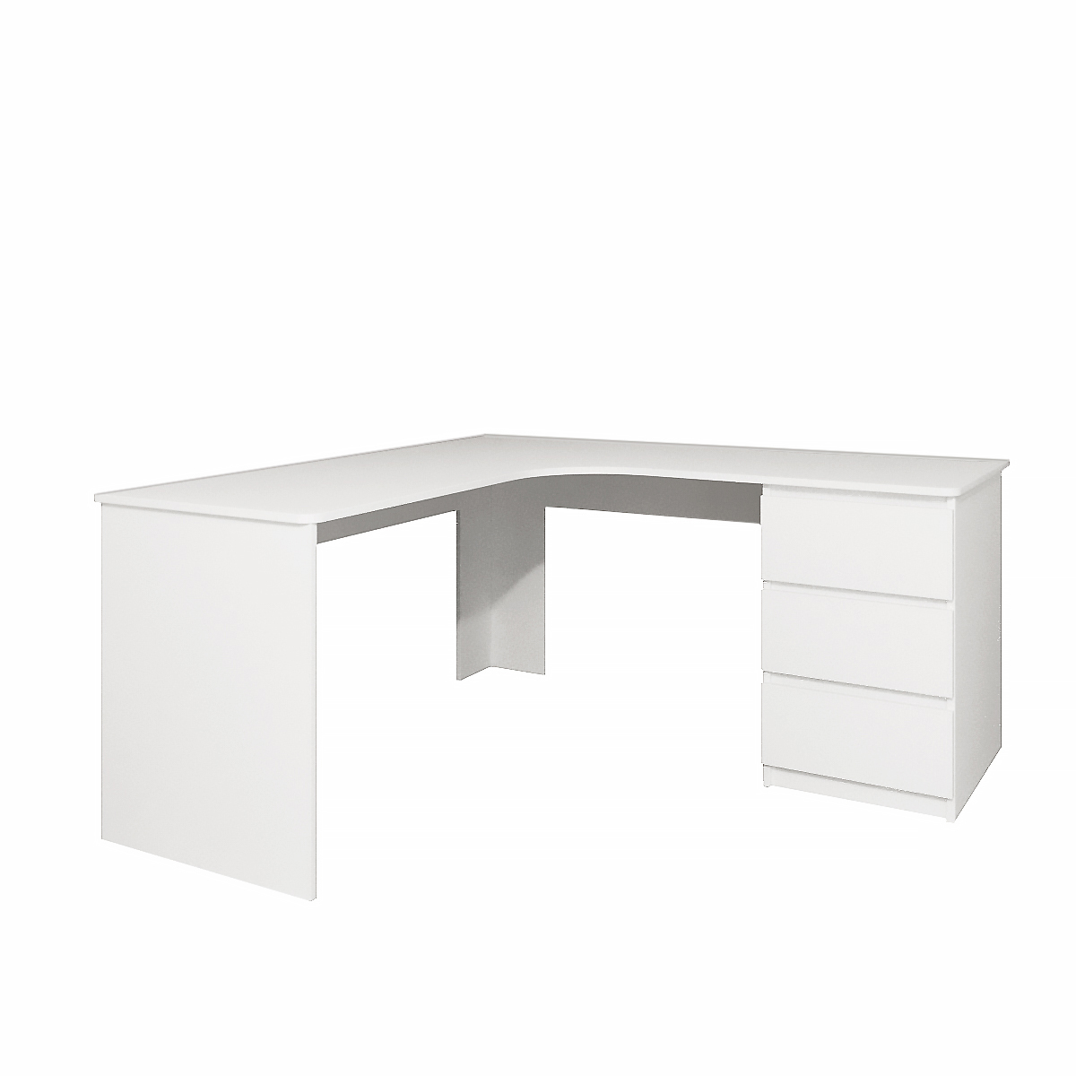 Стіл письмовий кутовий Сапфір Захід Меблі одна тумба 1200х1300х750 мм Білий